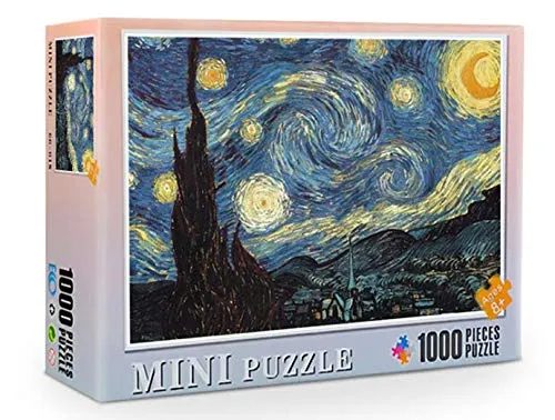 Zunbo-Puzzle Classici 1000 Pezzi, 70 * 50cm, Bambini/Adulti, Fai-da-Te, Tempo Libero (Notte Stellata, Vincent Van Gogh)