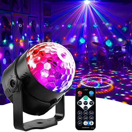 sbolight luci da palco piccola DJ festa in discoteca led 7colors effetto proiettore karaoke per l'illuminazione del palcoscenico con il suono del telecomando attivato