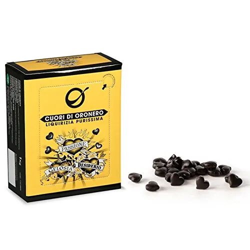 Cuori di Liquirizia Pura Oro Nero Sirea Kg 1 - Piccoli cuoricini di liquirizia purissima