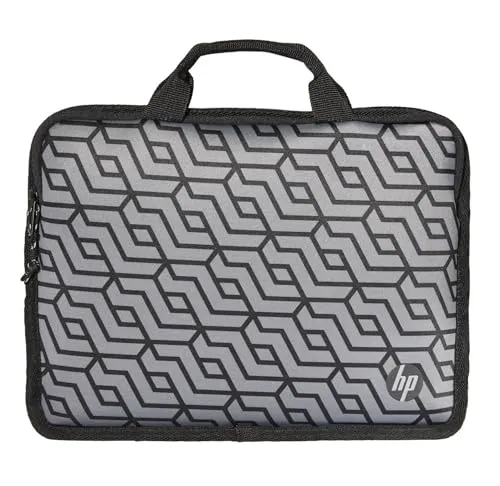 HP - PC Prelude Borsa reversibile per Notebook fino a 11", passthrough per caricare Tablet o smartphone, tessuto lavabile in lavatrice o sanificabile con sparay disinfettante, nero geometrico(471D2AA)