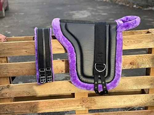 Countrypride BAREBACK PAD RIDING PAD PER Pony E MINI CAVALLI CON GIRTH SIZE FULL SHETLAND IPURPLE (pony)