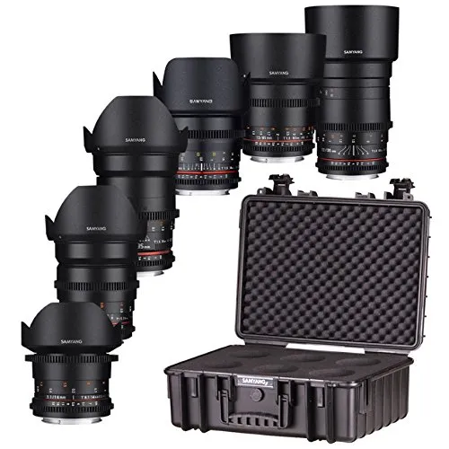 Samyang 7413 VDSLR, Kit di lenti per Canon Camera – Nero