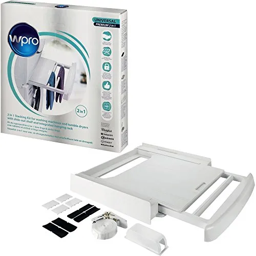 Whirlpool - Carica dall'alto Wpro SKP101 WPro Kit colonna bucato universale premium - con ripiano & stendibiancheria