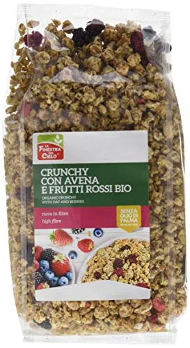 La Finestra Sul Cielo Crunchy con Avena e Frutti Rossi Bio - Pacco da 9 x 375 g