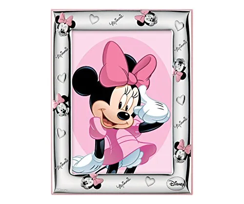 Disney Baby - Minnie Mouse - Cornice Porta Foto da Tavolo in Argento per Neonato e Bambina