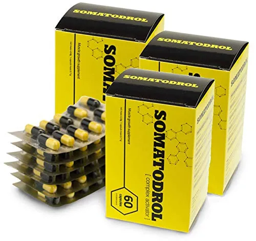 ✅SOMATODROL Premium, 3-pack, aumenta i livelli di testosterone e di ormone della crescita, rapida crescita muscolare, rapida combustione dei grassi, senza steroidi, senza effetti collaterali!