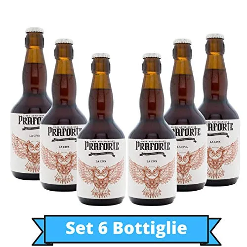 Praforte Civa - Birra ad Alta Fermentazione non filtrata e non pastorizzata - Confezione da 6 bottiglie da 50 cl