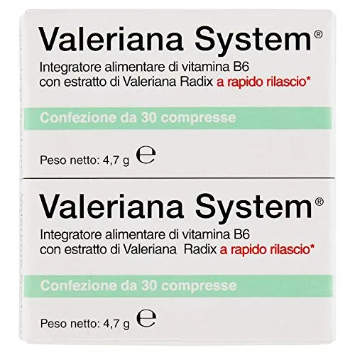 Valeriana System 30+30 Cpr, Pacchetto da 2 confezioni ( peso 4,7 gr per 1 confezione)