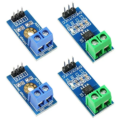 WayinTop 2 Pezzi 30A ACS712 Ampere di Corrente ACS Modulo Sensore Range Current Sensor Module + 2 Pezzi DC0-25V Terminale Sensore Tester di Tensione