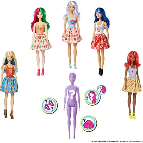 Barbie- Color Reveal Assortimento a Sorpresa, Vestito e Acconciatura Giocattolo per Bambini 3+ Anni, GTP41