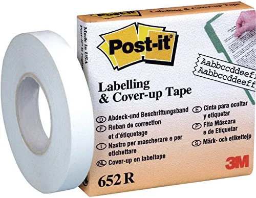 Post-It 652R Nastro Adesivo Correzioni, 8.42 x 17.7 M, Bianco