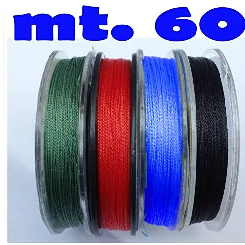 globe fishing Filo Nero Rosso Verde Blu per Legature Anelli e placche canne da Pesca Passanti (Nero)