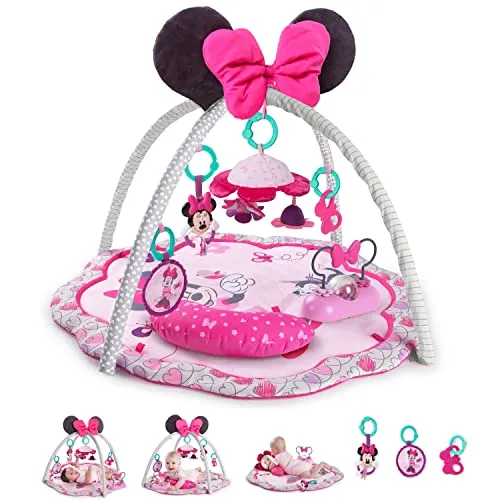 Bright Starts Disney Baby Minnie Mouse Giardino Divertimento Palestra Tappeto da gioco con melodie, età neonato +
