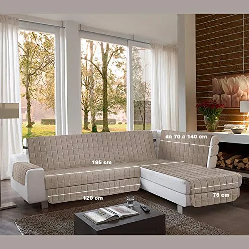 la biancheria di casa Simplicity Plus Angle Copri Salva Divano per divani ad Angolo (195 cm, Tortora)