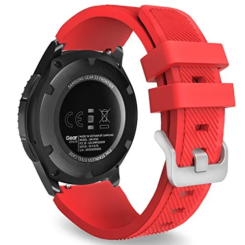 MoKo Cinturino Compatibile con Samsung Galaxy Watch 3 45mm/Galaxy Watch 46mm/Gear S3 Frontier/Huawei Watch GT2 Pro/GT 2 46mm, 22mm Cinturini di Ricambio in Silicone, Rosso