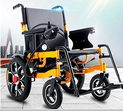 TYZXR Carrozzelle Leggere per Adulti Carrozzelle elettriche per disabili Carrozzina elettrica Pieghevole Leggera per Adulti (Yello