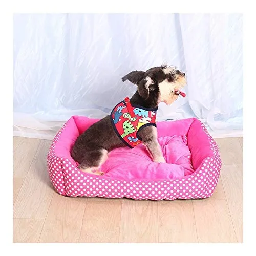 Inseguono l'ammortizzatore del gatto morbido nido accogliente dell'animale domestico Four Seasons universale Pet caldo Basket Bed antiscivolo peluche cane Mat ( Color : Dots , Size : S:41*33*15 )