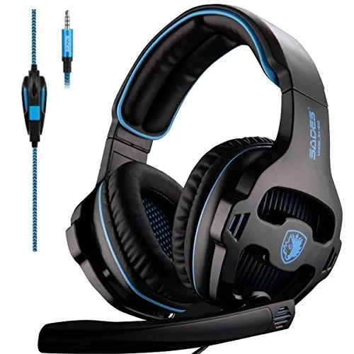 [2016 SADES SA810 Nuovo rilascio multipiattaforma Nuova Cuffie Xbox one PS4 Gaming Headset], Cuffie da gioco Cuffie per Xbox One PS4 PC Laptop Mac iPad (nero e blu)