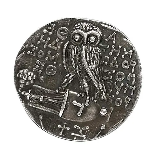 lahomia Monete d'Argento Greche Antiche Gufo Atena Dea della Saggezza Collezione di Monete Regalo