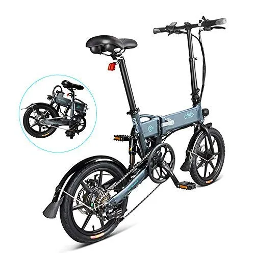 INOVIX-Bicicletta elettrica per Adulti Fiido D2s, Sei velocità, Motore da 250 W, 16 Pollici, 7,5ah, 65 km, Fino a 25 km/h (Tempo di Consegna 7-10 Giorni