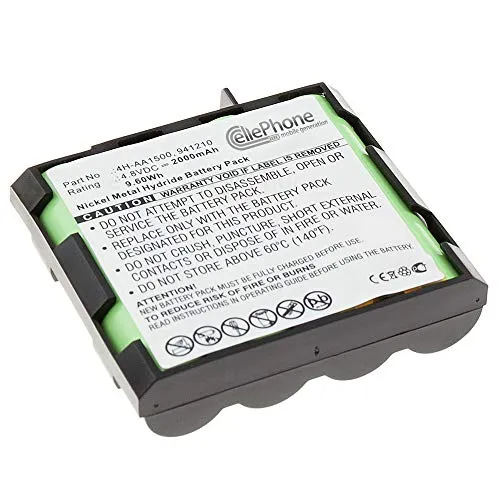 cellePhone Batteria Ni-MH Compatibile con Compex Edge US (sostituita 4H-AA1500 / 941210) - 2000mAh / 4,8V