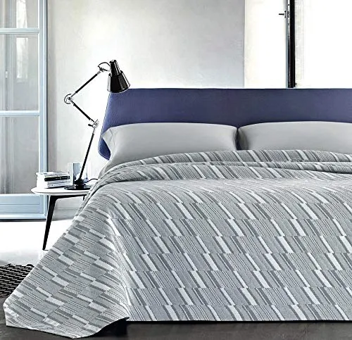 velotti Copriletto Singolo in Jacquard Tinto Filo Affi GRAF Grigio Perla