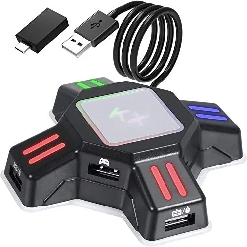 GZW-Shop Convertitore per Tastiera del Mouse KX USB, Adattatore di Controller di Gioco per Mouse/Tastiera Portatile, Compatibile con PS4/Xbox One/NS/PS3/Xbox360