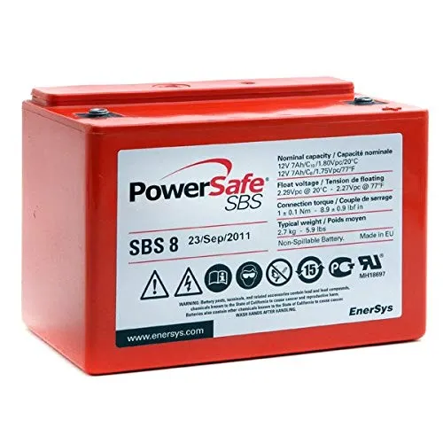 Enersys - Batteria Piombo Puro Powersafe SBS8 12V 7Ah M4-F