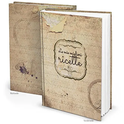 Logbuch-Verlag libro ricettario "Le mie migliori ricette" vuoto da scrivere e personalizzare con ricette color beige effetto vintage A4 DIY fai da te idea regalo