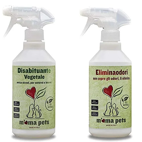 M' MA PETS Kit disabituante vegetale e Spray eliminaodori per Cani e Gatti 2x500ml - 1000 ml