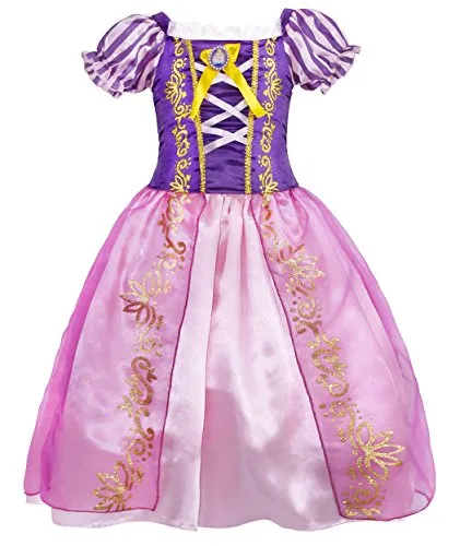 AmzBarley Vestito Principessa Bambina Costume Festa Compleanno Carnevale Cosplay Ragazza Abito Sera Cerimonia Vestiti Abiti, Viola, 3-4 Anni