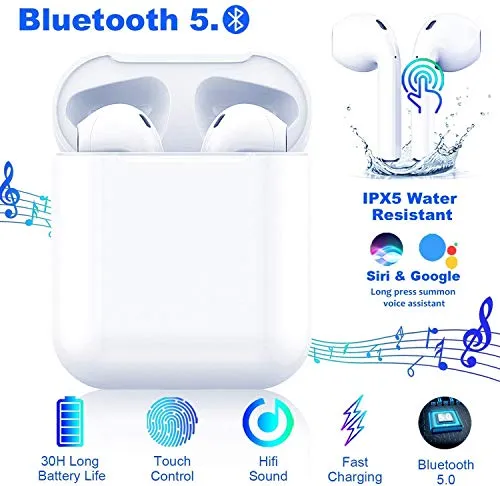 Auricolari Bluetooth 5.0 Auricolari Senza Fili, IPX8 Impermeabile 24H Playtime Vero Wireless Cuffie Sport,riduzione del rumore stereo 3D HD, per cuffie Apple Airpods Pro/Android/iPhone/Samsung/Huawei