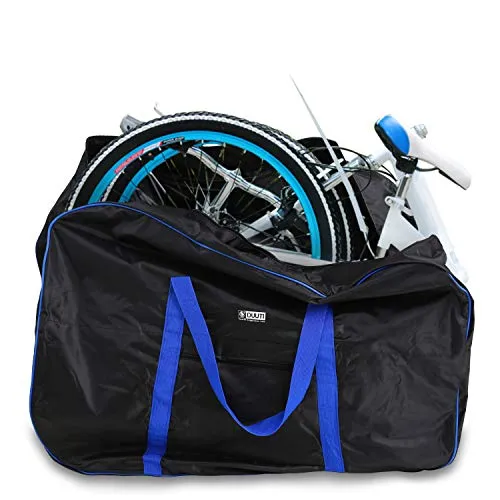 Borsa Bici Pieghevole Sacchetto di Trasporto Sacca per Bicicletta 14-20 Pollici Borse MTB Viaggio con Borsa Sottosella (Blu)