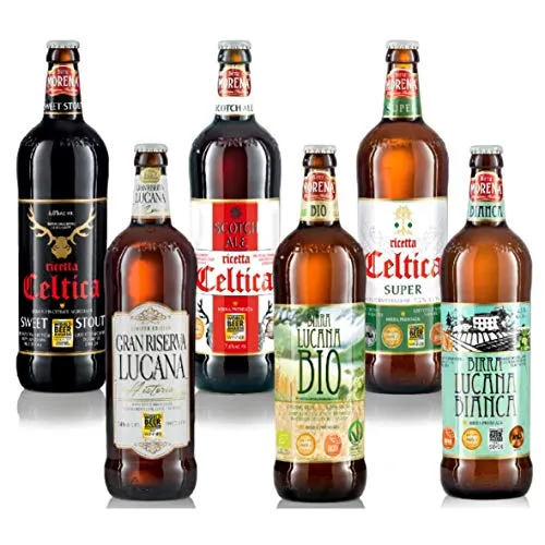 Birra Morena Selezione 6 Craft Beer 75cl (Celtica Sweet Stout, Celtica Super, Celtica Scotch Ale, Gran Riserva, Lucana Bianca, Lucana Bio)