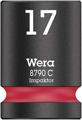 Wera 05004574001 Chiave a Bussola 1/2", Rosso, 17.0 Mm