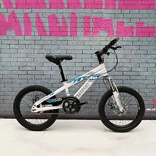 giyiohok Bicicletta 18 Pollici Bici per Bambini Mountain Bike Bici da Strada Bici da Corsa Dura Bici per Adulti Bici a velocità variabile Freno a Doppio disco-18 Pollici_Orchidea Bianca