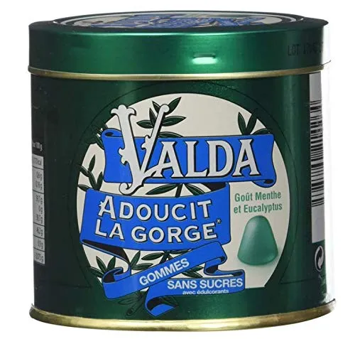 Valda - Gomme senza zuccheri, gusto menta, eucalipto, 160 g, set di 2 scatole