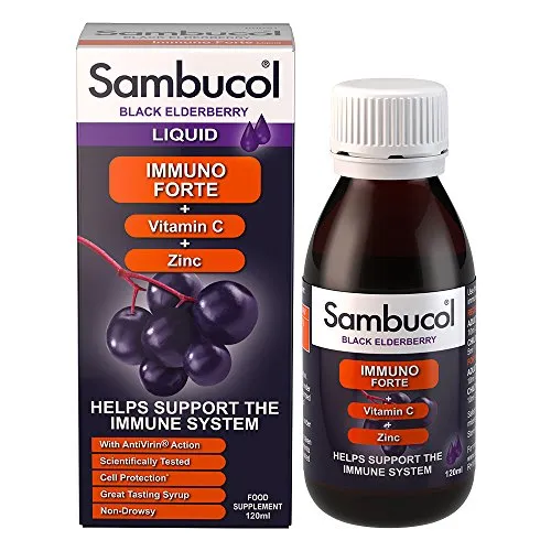 Sambucol Immuno Forte, Vitamin C e Zinc - 1 Flacone da 120 ml