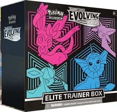 Elite Trainer Box Sword & Shield Evolving Skies Sylveon Espeon Glaceon e Vaporeon (ENG)