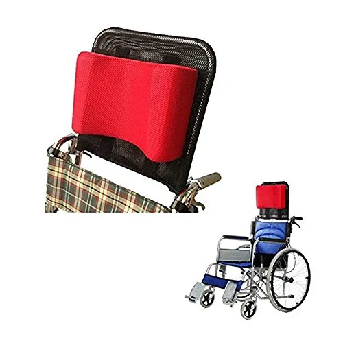 Poggiatesta Per Sedia A Rotelle Supporto Per Collo Cuscino Per Schienale Confortevole Cuscino, Imbottitura Regolabile Per Adulti Accessori Universali Per Sedie A Rotelle Universali, 16 "-20",Red