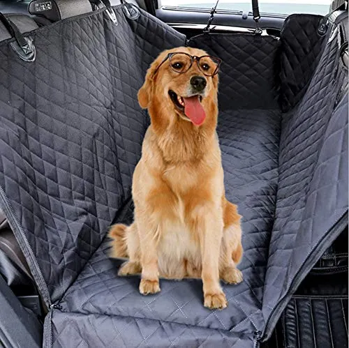 Pet seat cover Amaca Coprisedile per Cane Universale Antiscivolo AntiGraffio Impermeabile Coprisedile per Cani Auto Posteriore Telo Auto Bagagliai Accessori (Nero, Grigio, Beige),Black