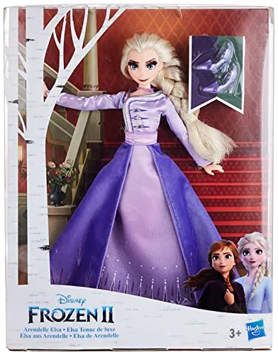 Hasbro, Disney Frozen 2, E6844ES0, Arendelle Elsa, Bambola con Particolareggiato Abito da Viaggio [Esclusivo Amazon]