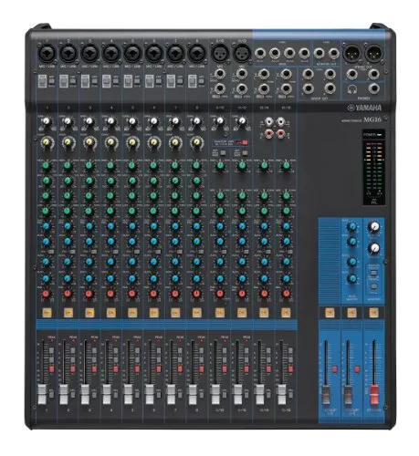 Yamaha MG16 Mixer Audio - Console di Mixaggio Compatta con 16 Canali d'Ingresso e Preamplificatori Microfonici D-PRE