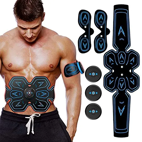 SHENGMI Elettrostimolatore Muscolare, EMS Suscolo Addominale, Addominali Attrezzi ABS, Addome/Braccio/Gambe/Waist/Glutei Massaggi-Attrezzi, USB Ricaricabile-Uomo/Donna