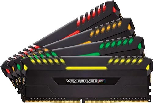 Corsair Vengeance RGB Kit di Memoria Illuminato RGB LED Entusiasta 32 GB (4x8 GB), DDR4 3200 MHz, C16 XMP 2.0, Nero