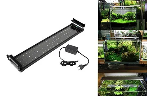 takestop® Lampada dee-100 Acqua Dolce 42W Luce PLAFONIERA ALLUNGABILE ESTENDIBILE 84 LED per Acquario Bordo Vasca Regolabile 100-120CM