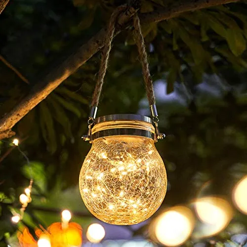 Qomolo Lanterna Solare LED Lampade da Esterno Solare Luci Solari Giardino Decor Outdoor Luci Solari per Giardino Patio Festa Vacanza Nozze Decorativa