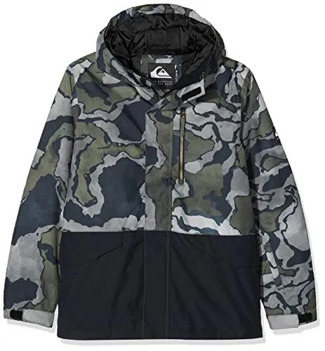 Quiksilver Mission Block, Giacca da Sci/Snowboard Bambino, Black Sir Edwards, 12/L