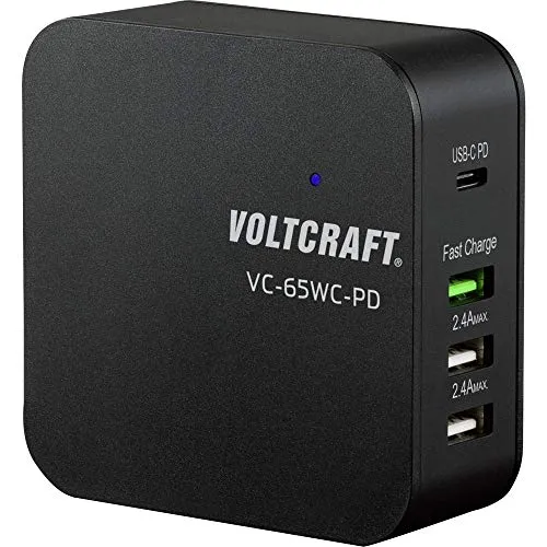 VOLTCRAFT VC-65WC-PD USB-caricabatteria 65W USB-C, 1x USB-A Fast Charging, 2X USB-A