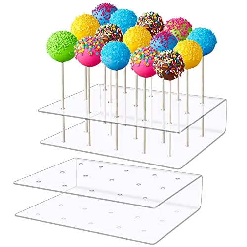 Supporto Per Lecca-Lecca 2 Pezzi Acrylic 15 Fori Trasparenti Lollipop Stand per Matrimoni Baby Doccia Festa di Compleanno Caramelle Decorazione